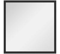 HOMCOM Specchio Bagno da Parete Rettangolare con Ganci, 50x50cm, Nero | Specchio da Camera, in Vetro e MDF