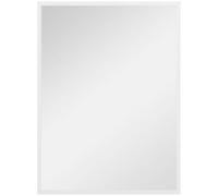 HOMCOM Specchio Bagno da Parete Rettangolare con Ganci, 60x80cm Bianco | Specchio da Camera, Vetro e MDF