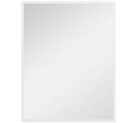 HOMCOM Specchio Bagno da Parete Rettangolare con Ganci, 70x90cm, Bianco | Specchio da Camera in Vetro e MDF