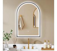 HOMCOM Specchio Bagno LED con Luce Anteriore e Posteriore 60x90 cm Nero