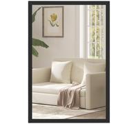 HOMCOM Specchio Bagno Parete Rettangolare con Ganci 40x60 cm Nero | Specchio da Camera in Vetro e MDF