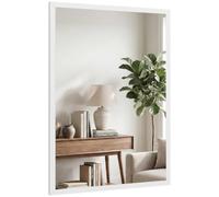HOMCOM Specchio Bagno Parete Rettangolare con Ganci 50x70 cm, Bianco