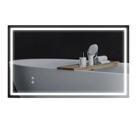 Homcom Specchio da bagno con luce LED 100X60 cm Specchio da parete con luce retroilluminata Antiappannamento Luminosità regolabile Interruttore tattile