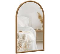 HOMCOM Specchio da Camera ad Arco 110x65cm con Cornice in Legno Marrone Scuro