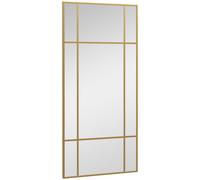 HOMCOM Specchio da Parete Stile Finestra, Specchiera per Soggiorno e Camera con Montaggio Verticale e Orizzontale, 110x50cm, Oro