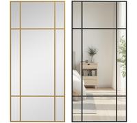 HOMCOM Specchio da Muro a Finestra Montaggio Verticale Orizzontale 110x50cm Nero