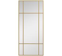 HOMCOM Specchio da Parete Stile Finestra, Specchiera per Soggiorno e Camera con Montaggio Verticale e Orizzontale, 110x50cm, Oro