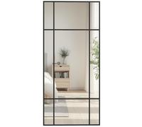 HOMCOM Specchio Moderno Stile Finestra Specchio da Parete 110x50cm Nero | Specchiera, Camera, Soggiorno, Montaggio Verticale e Orizzontale