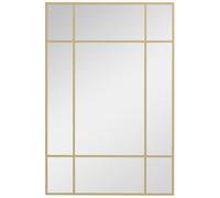 HOMCOM Specchio Moderno Stile Finestra Specchio da Parete 90x60 cm Oro | Specchiera, Camera, Soggiorno, Montaggio Verticale e Orizzontale