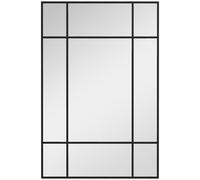 HOMCOM Specchio da Parete a Finestra Verticale e Orizzontale 90x60 cm Nero