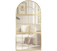 HOMCOM Specchio da parete ad arco, specchio da parete a forma di finestra, set di 3 pezzi, cornice in metallo, per soggiorno, camera da letto, corridoio, 76 x 150 cm, oro