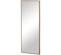 HOMCOM Specchio da parete e da appoggio in Legno di Pino con Ganci inclusi, 45x125cm, Legno naturale