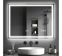 HOMCOM Specchio Bagno Antiappannante Illuminato con Speaker Bluetooth 80x60 cm