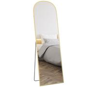 HOMCOM Specchio da Parete e Terra con Supporto Pieghevole 50x170 cm Nero