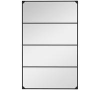 HOMCOM Specchio da Parete in Stile Industriale con 4 Ganci 109x2x69 cm Nero