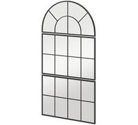 HOMCOM Specchio da Parete Moderno ad Arco, con 3 Ganci, 76x43 cm, Nero