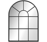HOMCOM Specchio da Parete Moderno ad Arco, Specchio Camera da Letto a Muro con Cornice e Ganci, per Soggiorno e Ingresso, in Vetro e Metallo, 70x50 cm, Nero