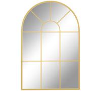 HOMCOM Specchio da Parete Moderno ad Arco, Specchio Camera da Letto a Muro con Cornice e Ganci, per Soggiorno e Ingresso, in Vetro e Metallo, 91x60 cm, Oro