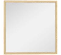 HOMCOM Specchio da parete quadrato 50x50 cm Cornice in legno naturale