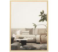 HOMCOM Specchio da parete rettangolare 60 x 80 cm, cornice in legno naturale, ideale per il bagno, il soggiorno o la camera da letto