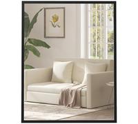 HOMCOM Specchio da parete rettangolare 70 x 90 cm, cornice in legno nero, ideale per il bagno, il soggiorno o la camera da letto