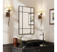 HOMCOM Specchio da Parete Stile Finestra, Specchiera per Soggiorno e Camera con Montaggio Verticale e Orizzontale, 110x50cm, Oro Description:Valorizza qualsiasi ambiente con lo specchio da parete HOMC