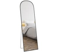 HOMCOM Specchio da Terra ad Arco a Figura Intera, 50x161.5 cm Specchio da Parete e Autoportante Moderno con Cornice in Lega di Alluminio e Supporto, per Camera da Letto, Soggiorno e Ingresso, Nero