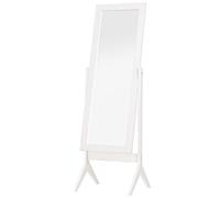 HomCom Specchio da terra 47x148 cm, cornice MDF, 4 gambe, angolazione regolabile, bianco