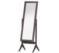 HOMCOM Specchio da Terra Grande Specchio con Inclinazione Regolabile per Armadio Camera da Letto dim. 47L x 46l x 148H cm in Legno Marrone Scuro