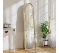 HOMCOM Specchio da Terra Moderno a Figura Intera, 40x160 cm Specchio da Parete e Autoportante ad Arco con Cavalletto Effetto Pietra, per Camera da Letto, Soggiorno e Ingresso, Beige Non vuoi più scegl