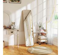 HOMCOM Specchio da Terra Moderno a Figura Intera, 40x160 cm Specchio Verticale Antiscoppio con Cornice, in Vetro, MDF e Metallo, per Camera da Letto, Soggiorno e Ingresso, Oro Assicurati una visibilit