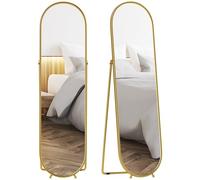 HOMCOM Specchio Moderno Ovale da Terra con Supporto color Oro