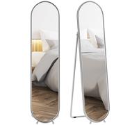 HOMCOM Specchio da Terra Ovale Moderno Antiscoppio 40x160 cm Argento