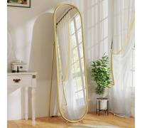 HOMCOM Specchio Moderno Ovale da Terra con Supporto color Oro