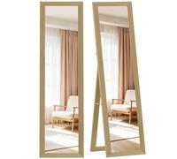 HOMCOM Specchio da Terra/Parete Moderno 37x157 cm Color Rovere