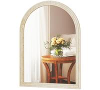 HOMCOM Specchio Moderno ad Arco con Bordo Scanalato 50x2x70 cm Beige