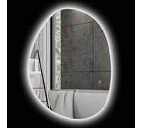 HOMCOM Specchio da Bagno con Luci LED Dimmerabile 3 Temperature di Colori, 80x60cm Specchio da Parete Retroilluminato Reversibile con Antiappannamento Funzione Memoria in Vetro Temperato,IP44, Argento