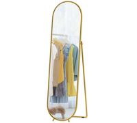 HOMCOM Specchio Moderno Ovale da Terra con Supporto color Oro