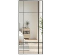 HOMCOM Specchio da Muro a Finestra Montaggio Verticale Orizzontale 110x50cm Nero