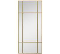 HOMCOM Specchio da Parete Stile Finestra, Specchiera per Soggiorno e Camera con Montaggio Verticale e Orizzontale, 110x50cm, Oro