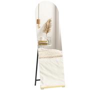 HOMCOM Specchio per corpo intero curvo 160 x 50 cm, specchio da terra o appoggiato a parete, senza cornice, base in legno, per soggiorno, camera da letto, corridoio, ingresso