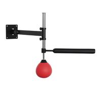 HOMCOM Speed Bag a Parete per Boxe e MMA ad Altezza Regolabile con Asta, Acciaio e PU, 79x72x20 cm, Rosso