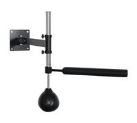 HOMCOM Speed Bag a Parete per Boxe e MMA ad Altezza Regolabile con Asta, Pera Boxe in Acciaio e PU, 79x72x20 cm, Nero