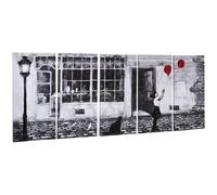 HOMCOM Stampa su Tela in Legno di Pino 5 pezzi 80x40cm per Casa e Ufficio