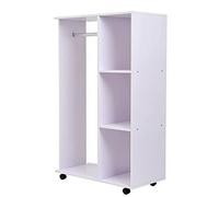 HOMCOM Stand Appendiabiti con 3 Ripiani e Attaccapanni 128 cm Bianco
