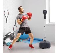 HOMCOM stand boxing bag con guanti da 136-154cm regolabili in altezza neri