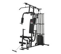 HOMCOM Stazione Fitness Multifunzione Palestra a Casa Acciaio con 10 Pesi Nero