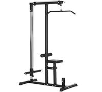 HOMCOM Stazione Multiuso Fitness Pull Down Panca e Cavo Regolabile in Acciaio