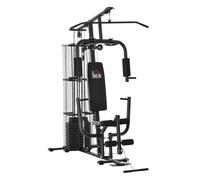 HOMCOM Stazione Multifunzione Fitness con 4 Imbottiture in Acciaio e PU
