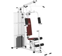 HOMCOM Stazione Multifunzione Fitness con 4 Imbottiture in Acciaio e PU